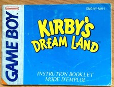 KIRBY'S DREAM LAND 1 - NOTICE SEULE 100% ORIGINALE NINTENDO GAMEBOY FAT PAL FAH