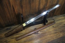 Spada Giapponese Palissandro T10 Argilla Temperata Chokuto Wakizashi Ninjato Full Tang 