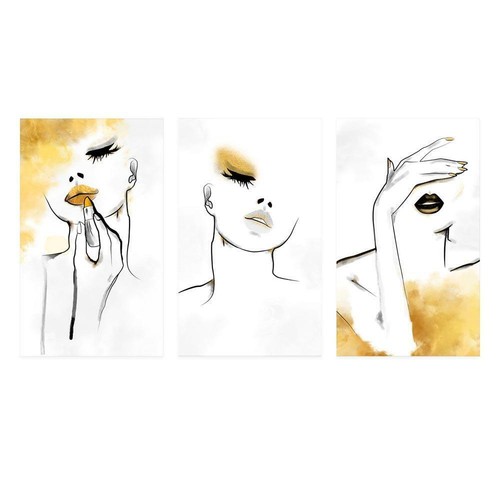 Quadro trittico gold details - trittico,