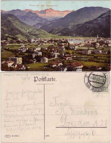 Cartolina bolzano con - bolzano,
