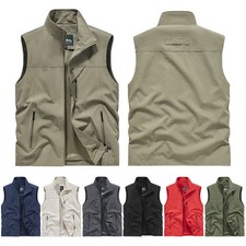 Giubbotto Uomo da Lavoro Multifunzione Sottile Giacca Softshell con Tasca Smanicato