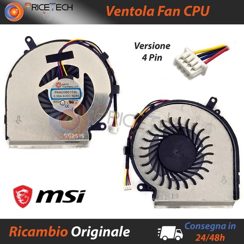 Ventola fan cpu msi ge62vr - msi,