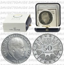 AUSTRIA 1971 - 50 SCHILLING ARGENTO - JULIUS RAAB - PROOF