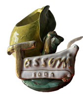 Vecchia ceramica pubblicitaria anni '50/60 cedrata Tassoni Soda Victoria Empoli