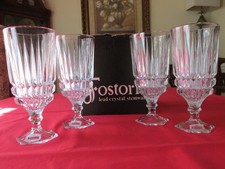 (4) Bicchieri da tè ghiacciati Fostoria HERITAGE cristallo piombo pesante trasparente in scatola orig 7,1"