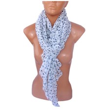 Bianco SCIARPA FOULARD Coprispalle Stola Uomo Donna  Seta + Viscosa SF-01