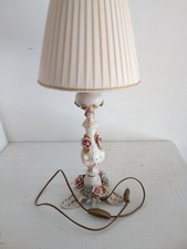 Abatjour Lumetto Lampada Classica Da Comodino Color Bian In Ceramica 