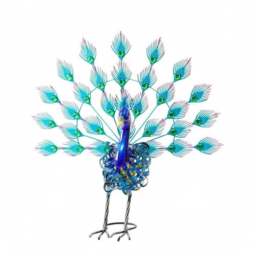 Scultura pavone metallo - scultura,