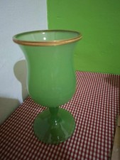 vaso calice vetro murano verde