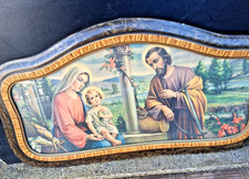 STAMPA ANTICA CON CORNICE DELLA SACRA FAMIGLIA (CAPEZZALE) 85 X 46 CM  VEDI FOTO