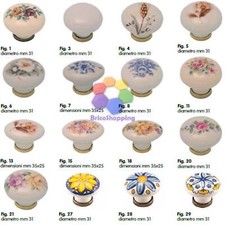 POMELLI PER MOBILI CASSETTI ARMADI POMI IN PORCELLANA CERAMICA BIANCO POMELLINI
