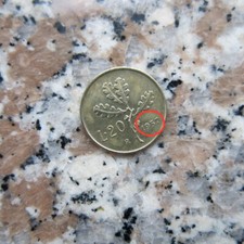 20 LIRE DELLA REPUBBLICA ITALIANA DEL 1957 CON VARIANTE DI CONIO -