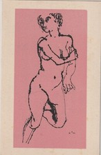 RENATO GUTTUSO - NUDO DI DONNA - SU CARTOLINA "VALLECCHI" EDITORE FIRENZE