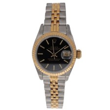 Rolex Lady-Datejust 26 ref. 69173 Quadrante indice nero lunetta scanalata 1988 ca.
