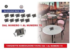 NUMERI TAVOLO NUMERO SEGNATAVOLO DA 1 A 72 IN ACCIAIO RISTORANTE PIZZERIA 8 2025