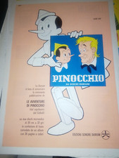 manifesto poster pubblicitario Pinocchio ed. Sonore Durium illustrato epoca 1930