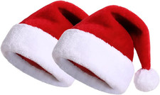 Cappello Natale Cappello Babbo Natale Peluche per Adulti,Cappellini Natale,Cappe