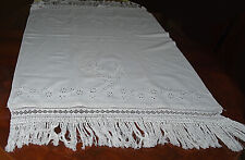 Asciugamano di Lino• Ricamo rifinitura all’uncinetto • Vintage