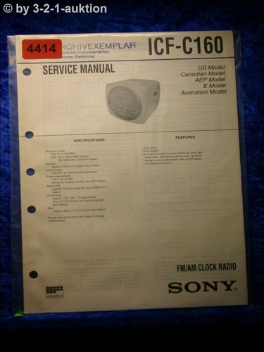 Sony service manual icf - manual, c160