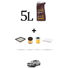 HOFFCAR Kit tagliando 4 FILTRI e 5L OLIO per Opel Astra H ,GTC,SW 1.7 CDTI 59kw 