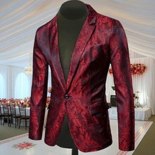 Giacca formale rossa fantasia