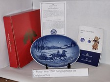 Bing & Grondahl - Anno 2005 7" - Albero di Natale Portando a Casa - Blu - Confezione Org