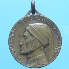 FIRENZE MEDAGLIA 1921 600 ANNI MORTE DI DANTE ALIGHIERI BRONZO CURRENCY COIN