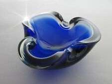 VETRO DI MURANO grande ciotola in vetro...in vetro di copertura blu...anni '60