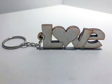 5 Portachiavi i in legno Love