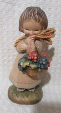 Figurina Anri Ferrandiz legno intagliato ragazza del raccolto 1976 6,5" LE 1500