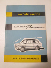 AUTOBIANCHI Bianchina Panoramica Libretto USO MANUTENZIONE originale 1962 ottimo