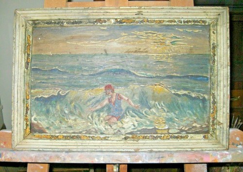 Pittura olio con - con, cornice