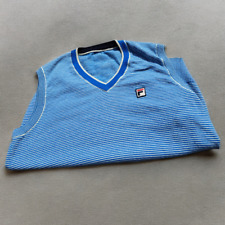 Fila Gilet tennis casual a righe pura lana made in Italy vintage 80S presunta S