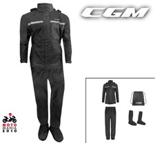 SET ANTIPIOGGIA CGM E31 FULL Nero: Giacca, Pantaloni e Copristivali Impermeabili