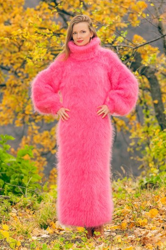 Abito lungo mohair - in, rosa
