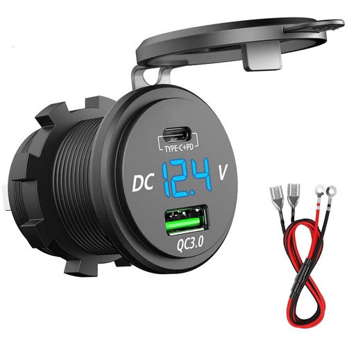 Presa auto usb qc3 led - presa, c