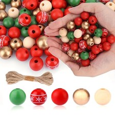 50 Perline Natalizie In Legno
