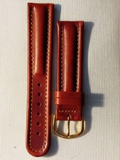 Leather/leather watch strap