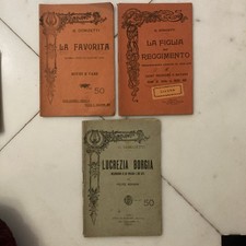 3 Libretto D’opera Donizetti La Figlia Del Reggimento Lucrezia Borgia La Favorit