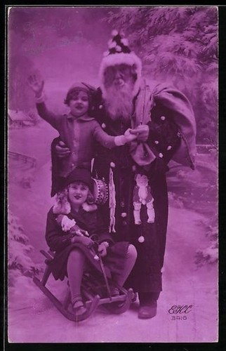 Cartolina bambini con - , slitta