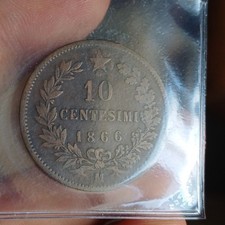 Moneta In Rame Vittorio Emanuele II 10 Cent 1866 Milano Savoia Lotto  1663 