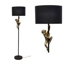 Lampada da terra scimmia oro e nero luce standard retro illuminazione animali