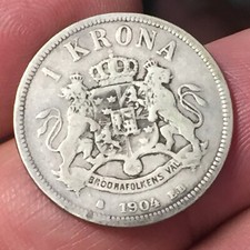 Norvegia 1 KRONA KRONE  1904 ARGENTO