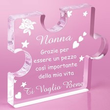 PulangRen Regalo Nonna Regalo Nonna Compleanno Puzzle a Blocchi in Acrilico