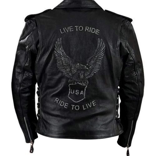 Giacca moto pelle nera live - moto, to