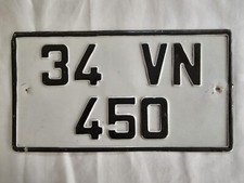 TARGA TURCA TURCHIA VINTAGE PLATE - 34 VN 450
