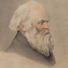 Ritratto pastello uomo barba bianca 1878 firmato secondo natura 59,5 x 47,5 cm