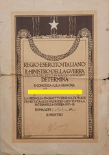 Regno - Diploma medaglia di gratitudine nazionale a madre di caduto 1915-1918