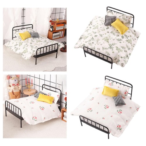 Letto miniatura casa bambole - letto,