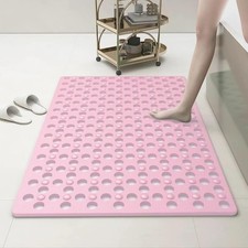 Non-Slip Bathtub Mat 31.5"x17.7" - 200+ Suction Cups, Quick-Dry PVC Shower Ma...